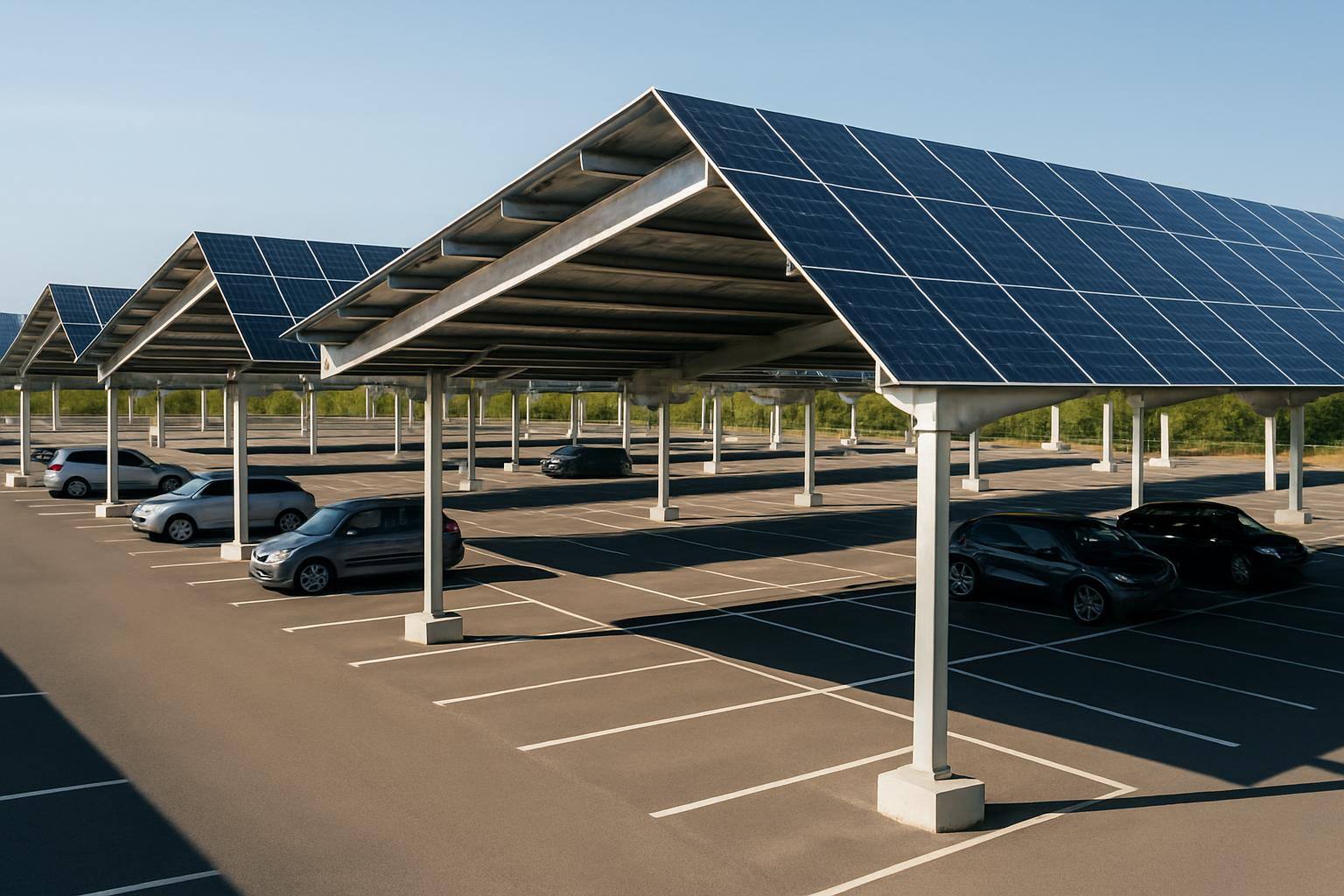 Ombrières de parking d'entreprise